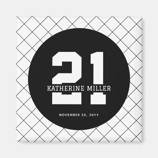 Personalisiert 21. Geburtstag Modern und elegant Magnet (Vorne)