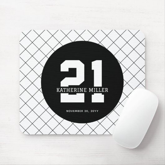 Personalisiert 21. Geburtstag Modern und elegant Mousepad (Mit Mouse)
