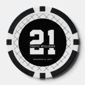 Personalisiert 21. Geburtstag Modern und elegant Pokerchips (Vorderseite)
