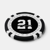 Personalisiert 21. Geburtstag Modern und elegant Pokerchips (Einzeln)