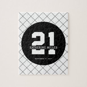 Personalisiert 21. Geburtstag Modern und elegant Puzzle
