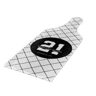 Personalisiert 21. Geburtstag Modern und elegant Schneidebrett