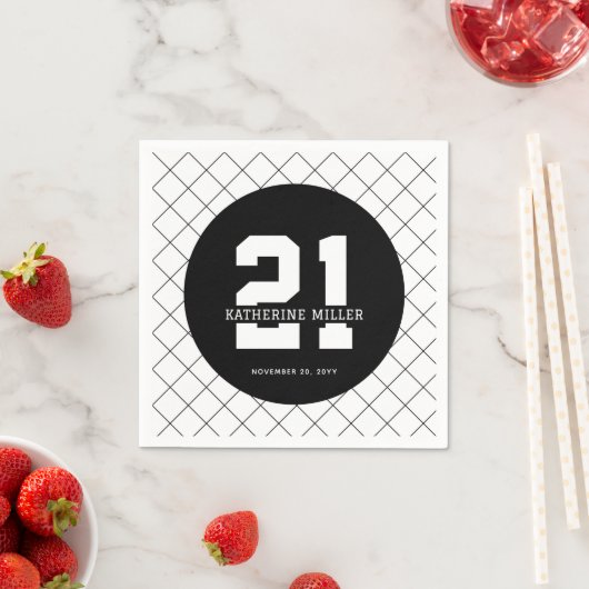 Personalisiert 21. Geburtstag Modern und elegant Serviette (Beispiel)