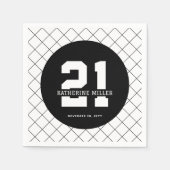 Personalisiert 21. Geburtstag Modern und elegant Serviette (Vorderseite)