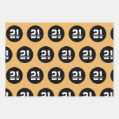 Personalisiert 21. Geburtstag Modernes Retro Geschenkpapier Set (Vorderseite)