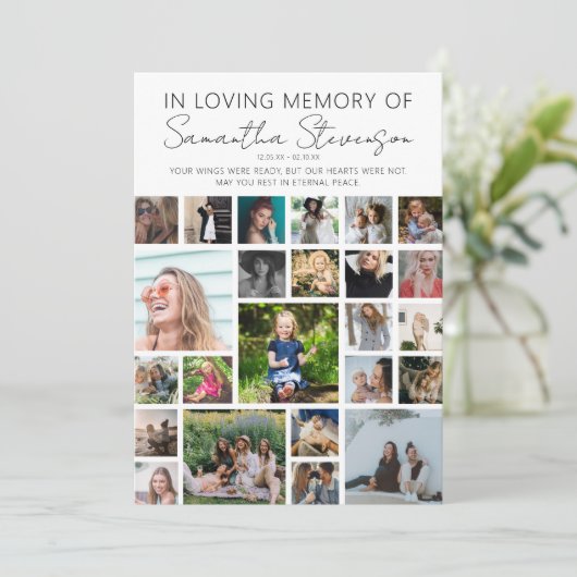 Personalisiert 24 Fotomaterial Dankeskarte (Stehend Vorderseite)