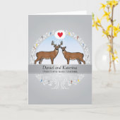 Personalisiert 25. Hochzeitstag, Buck & Doe Karte (Gelbe Blume)