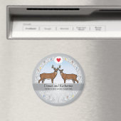 Personalisiert 25. Hochzeitstag, Buck & Doe Magnet (In Situ (Geschirrspüler))