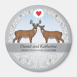 Personalisiert 25. Hochzeitstag, Buck & Doe Magnet