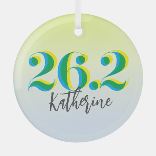 Personalisiert 26.2 Marathon-Laufen Ornament Aus Glas (Vorderseite)