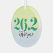 Personalisiert 26.2 Marathon-Laufen Ornament Aus Glas (Vorderseite links)
