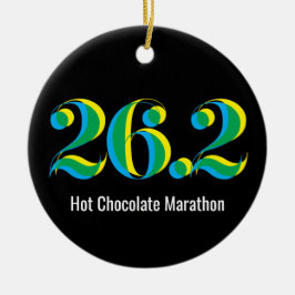 Personalisiert 26.2 Marathon Laufende Foto Schwarz Keramik Ornament