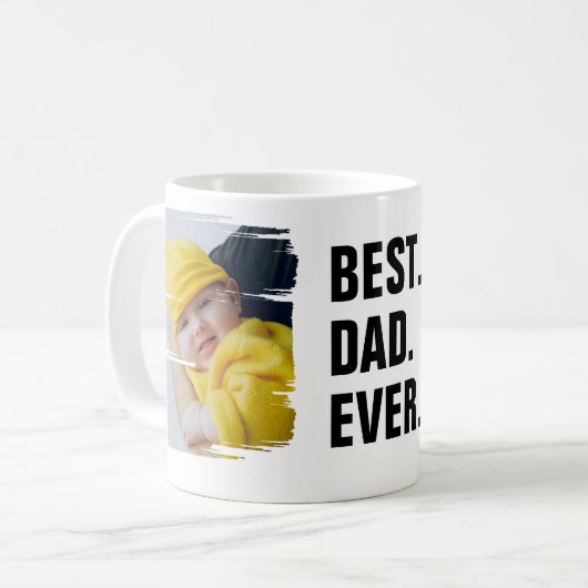 Personalisiert 2 Foto Bester Vater je Vatertag Kaffeetasse (Vorderseite Links)