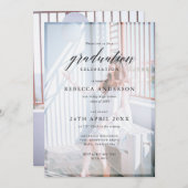 Personalisiert 2 Foto Chic Calligraphy Abschluss Einladung (Vorne/Hinten)