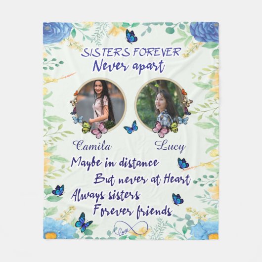 Personalisiert 2 Foto Collage Weihnachtsgeschenk-S Fleecedecke (Vorderseite)