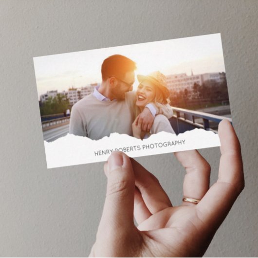 Personalisiert 2 Foto Eleganter Fotograf Visitenkarte