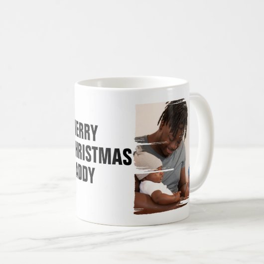 Personalisiert 2 Foto Frohe Weihnachten Kaffeetasse (VorderseiteRechts)