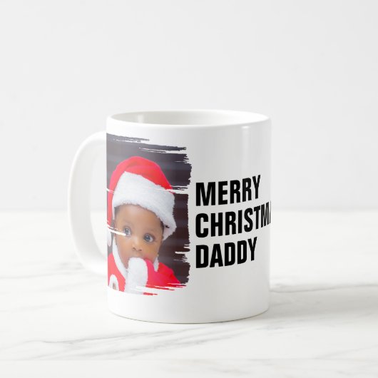 Personalisiert 2 Foto Frohe Weihnachten Kaffeetasse (Vorderseite Links)