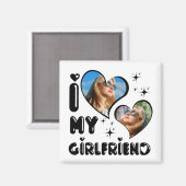 Personalisiert 2 Foto I Liebe Meine Freundin Magnet (Vorderseite/Rückseite)