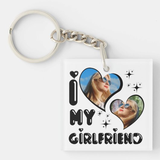 Personalisiert 2 Foto I Liebe Meine Freundin Schlüsselanhänger (Vorderseite)