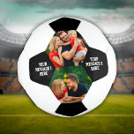 Personalisiert 2-Foto-Message-Fußballball Fußball<br><div class="desc">Personalisierten 2 Fotos und Nachrichten Fußball-Ball. Entwickelt von Thisisnotme©</div>
