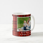 Personalisiert 2 Foto Tartan Muster Merry Kariert Kaffeetasse (VorderseiteRechts)