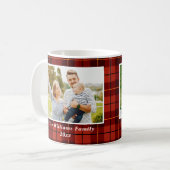 Personalisiert 2 Foto Tartan Muster Merry Kariert Kaffeetasse (Vorderseite Links)