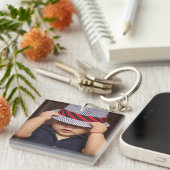 Personalisiert 2 Foto (vorne und hinten) Schlüssel Schlüsselanhänger (Vorderseite rechts)