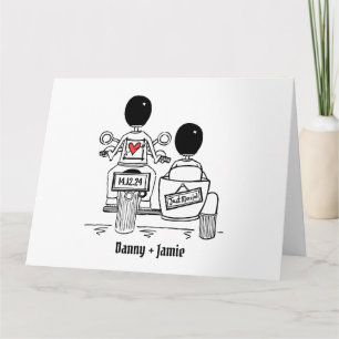 Personalisiert 2 Grooms Motorrad & Sidecar Wedding Karte