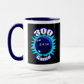 Personalisiert 300 Game Bowling, Ball Graphics, Tasse (Links)