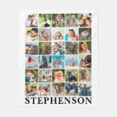 Personalisiert 30 Fotocollage weiß Fleecedecke (Vorderseite)