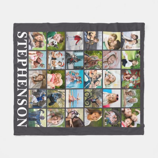 Personalisiert 30 Fotomaterial Grau Fleecedecke (Vorderseite (Horizontal))