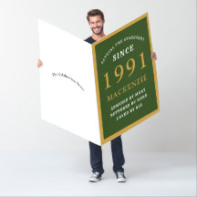Personalisiert 30. Geburtstag 1991 Grüne Goldene G