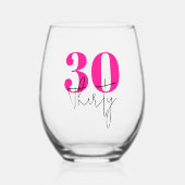 Personalisiert 30. Geburtstag Weinglas Ohne Stiel (Vorderseite)