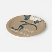 Personalisiert 30. Hochzeitstag Rustikal Pappteller (Schrägansicht)