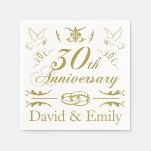 Personalisiert 30. Hochzeitstag Serviette