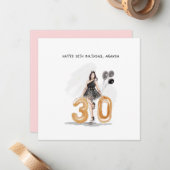 personalisiert, 30 Jahre alt, glücklich 30. Geburt Mitteilungskarte (Vorderseite/Rückseite Beispiel)