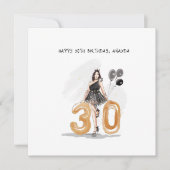 personalisiert, 30 Jahre alt, glücklich 30. Geburt Mitteilungskarte (Vorderseite)