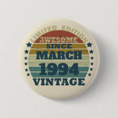 Personalisiert 30 Vintag 30. Geburtstag Party Button (Vorderseite)