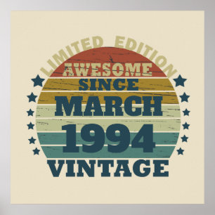 Personalisiert 30 Vintag 30. Geburtstag Party Poster