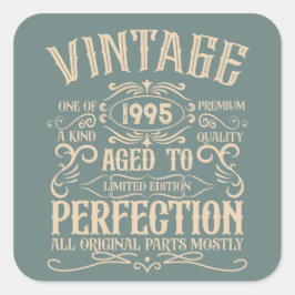 Personalisiert 30 Vintag 30. Geburtstag Party Quadratischer Aufkleber