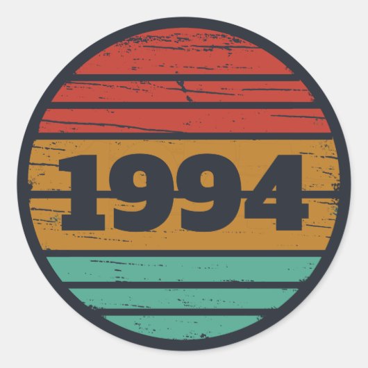 Personalisiert 30 Vintag 30. Geburtstag Party Runder Aufkleber (Vorderseite)