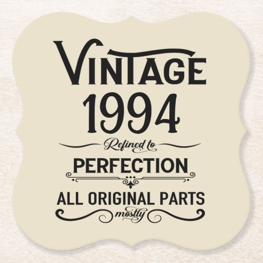 Personalisiert 30 Vintag 30. Geburtstag Party Untersetzer (Vorderseite)