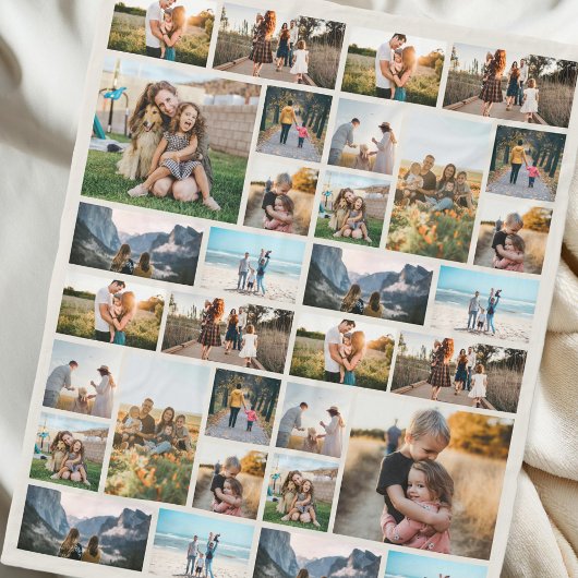 Personalisiert 32 Fotomontage Fleece Blanket
