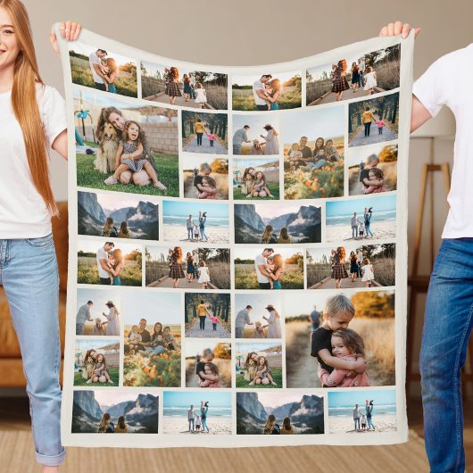 Personalisiert 32 Fotomontage Fleece Blanket