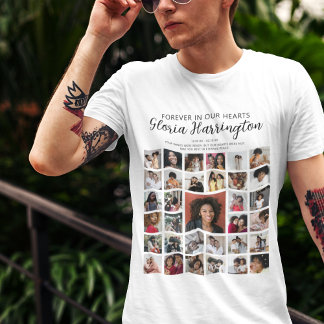 Personalisiert 33 Foto Collage Memorial T-Shirt