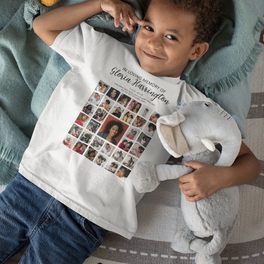 Personalisiert 33 Foto Collage Memorial T-Shirt