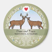Personalisiert 35. Hochzeitstag, Buck & Doe Magnet (Vorne)