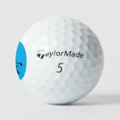 Personalisiert 3 Anfangsbuchstaben blau Golfball (Logo)