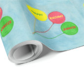 Personalisiert 3 Balloons Geburtstagskorb Geschenkpapier (Rolleneckpunkt)
